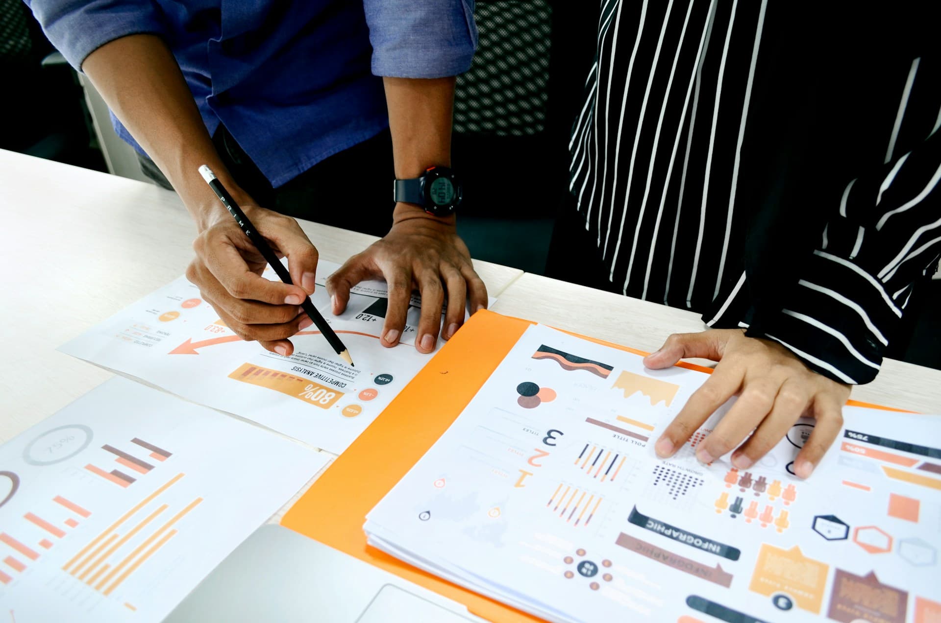 Professional analyzing results on a screen while reviewing career experience